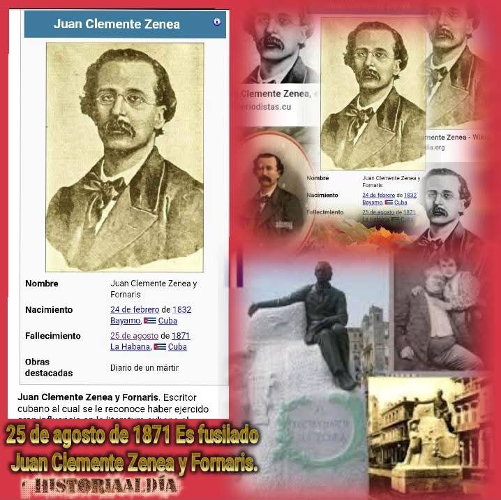 Memoramos el fusilamiento del patriota y poeta Juan Clemente Zenea y Fornaris por los colonialistas españoles en el Foso de los Laureles de la Fortaleza San Carlos de La Cabaña por sus actividades en pro de la independencia. #CubaViveEnSuHistoria #EducaciónCiegodeAvila #CubaMined