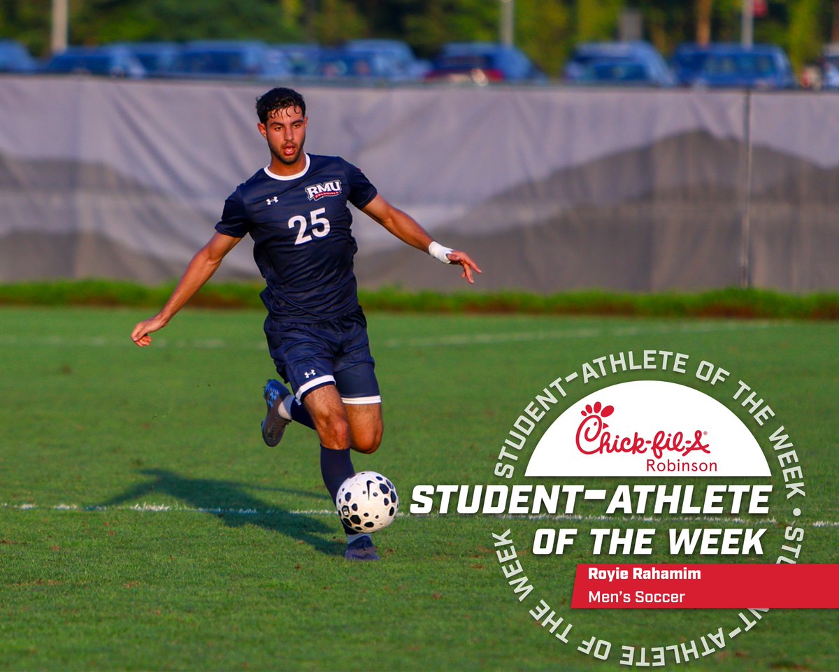 RMU Athletics (@rmuathletics) on Twitter photo This week's <a href="/CFARobinson/">Chick-fil-A Robinson</a> Student-Athletes of the week are:
β½ <a href="/marvin_jillian/">Jillian Marvin</a> | <a href="/RMUWSoccer/">RMU Women's Soccer</a>
β½ Royie Rahamim | <a href="/RMUMSoccer/">RMU Men's Soccer</a> This week's <a href="/CFARobinson/">Chick-fil-A Robinson</a> Student-Athletes of the week are:
β½ <a href="/marvin_jillian/">Jillian Marvin</a> | <a href="/RMUWSoccer/">RMU Women's Soccer</a>
β½ Royie Rahamim | <a href="/RMUMSoccer/">RMU Men's Soccer</a>