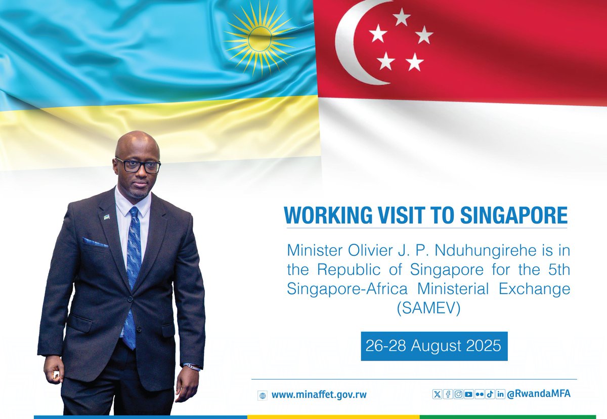 Minister <a href="/onduhungirehe/">Olivier J.P. Nduhungirehe</a> is in Singapore for the 5th Singapore–Africa Ministerial Exchange (SAMEV), a biennial platform launched in 2014 to deepen links and share development experiences between Africa and Singapore.