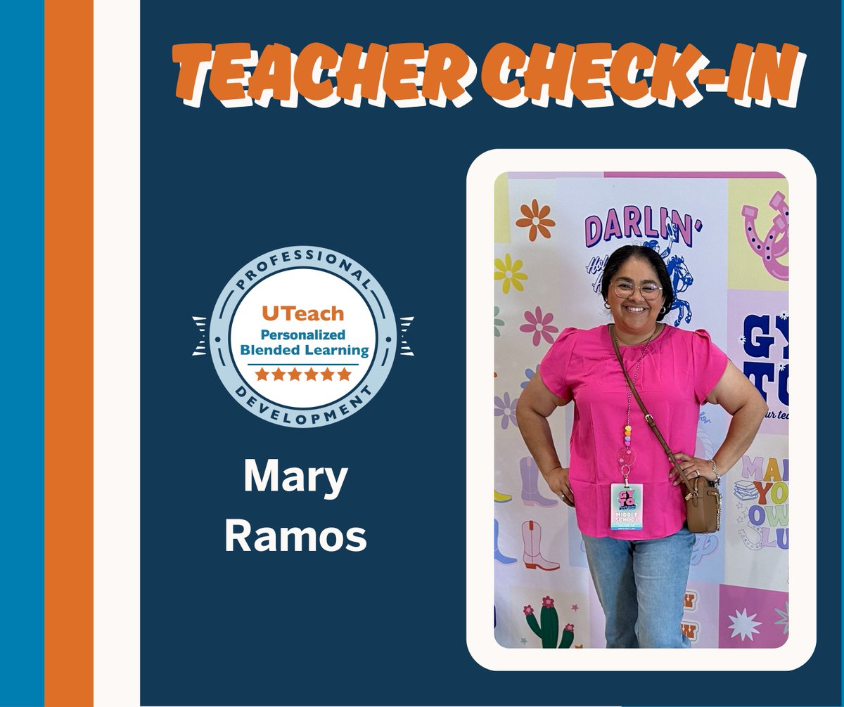✨ Teacher Spotlight ✨ We first featured Mary Ramos in 2023 as a 5th grade teacher in our Advanced Blended Learning course. Today, she’s a 6th grade math teacher, Department Head, and MCL - continuing to grow through our Personalized BL course. 🚀 
Thank you for shining, Mary!