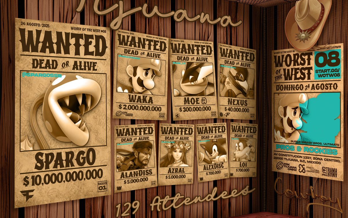 Worst of the West #08

Aquí esta el Top8 -&gt; 

1st - <a href="/Sparg0ssb/">FaZe Sparg0</a> 🌵

2nd - <a href="/Wakitabb3/">WaKa</a>
3rd - <a href="/Moe_LG/">TIDE | Moe ඞ</a>
4th - <a href="/RnKaplann/">OA/FC|Ryan Kaplan/Nexus@</a>
5th - <a href="/Alandiss4/">PSK | AlanDiss</a>
5th - <a href="/Azral6424/">🌟✨Ázral✨🌟</a> 
7th - <a href="/AlexDisCR/">AlexDis Antonio CR</a> 
7th - <a href="/loim2k/">Loi</a> 

Rompimos record de asistencia con 130 jugadores, el worst sigue creciendo. 🤠