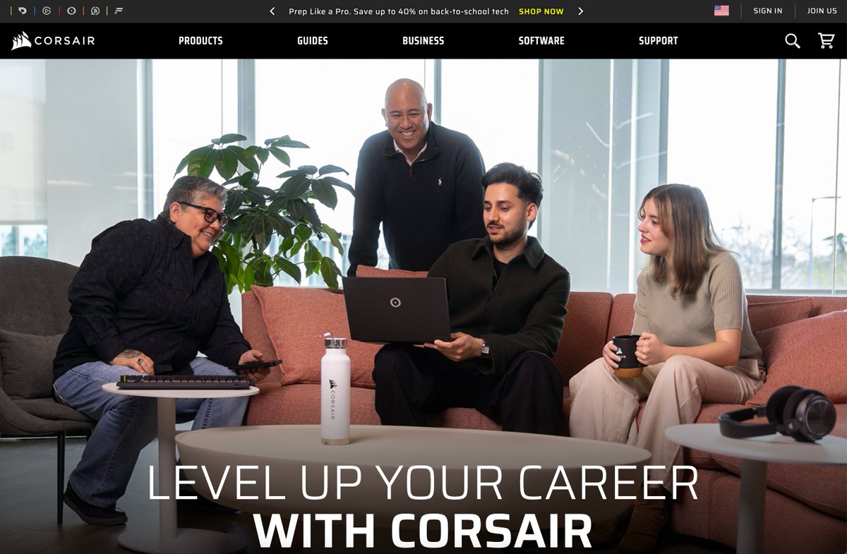If you go to apply for a job at <a href="/CORSAIR/">CORSAIR</a> you may see someone familiar on the header 🙈

corsair.com/us/en/s/careers