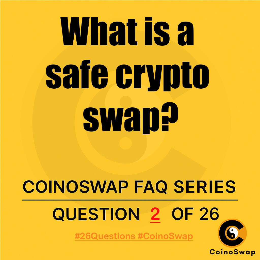 CoinoSwap's tweet photo. What is a safe crypto swap?
A safe crypto swap uses real-time routing, no KYC, and protects your custody during the swap process.
Explore #Question2of26 in our #FAQ series:
๐ https://t.co/mQkdfTUV88
#26Questions #CoinoSwap #SafeSwaps #NoCustodyRisk #SwapSmart https://t.co/tWzUxCouWZ