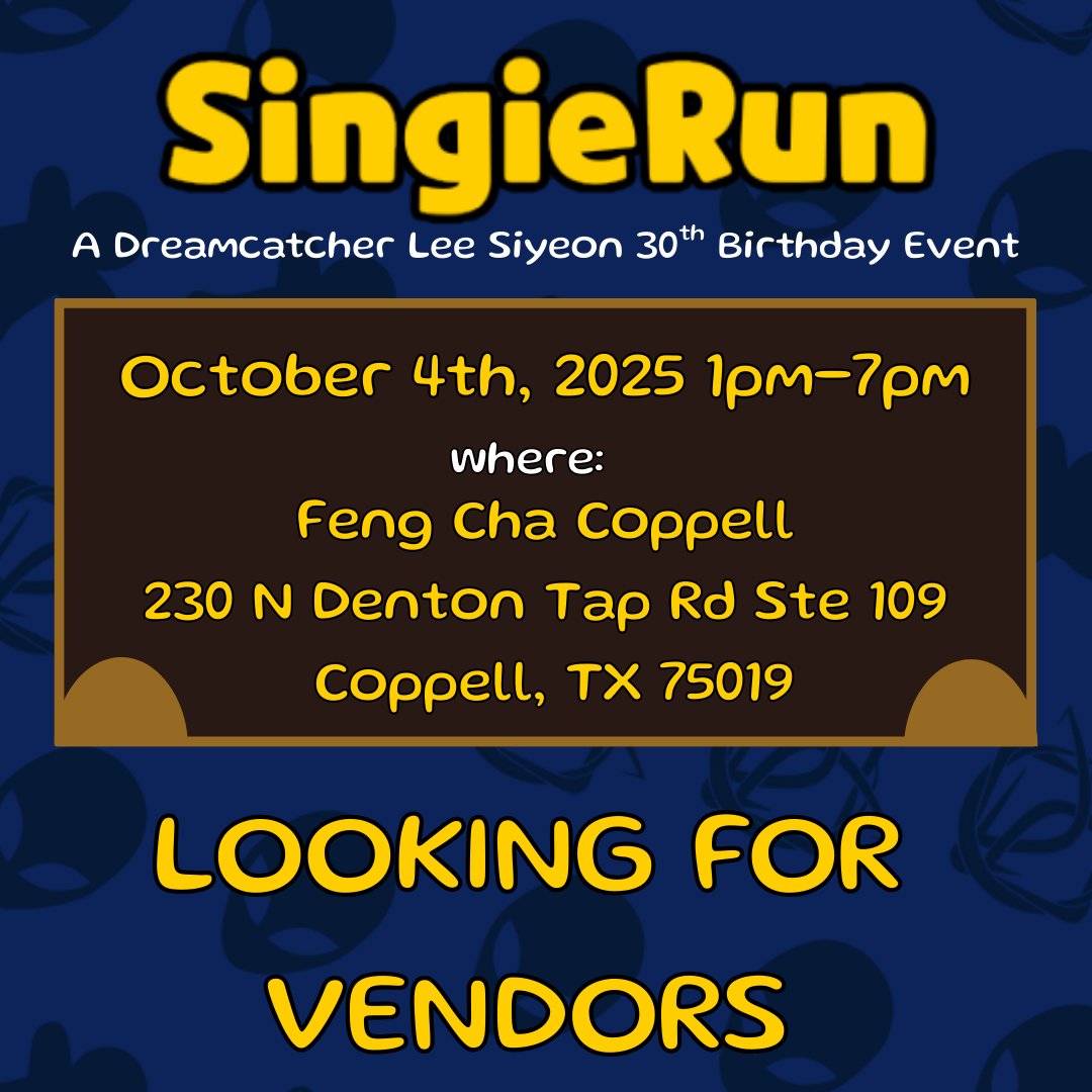☆ if you create deukae fanmade stuff in dfw dm me to vend at our siyeon bday event 

☆ when: october 4th, 2025 from 1pm-7pm

☆ where: feng cha coppell
230 n denton tap rd ste 109
coppell, tx 75019

#siyeon #dreamcatcher #시연 #드림캐쳐 #dfwcupsleeve #dreamcatchercupsleeve