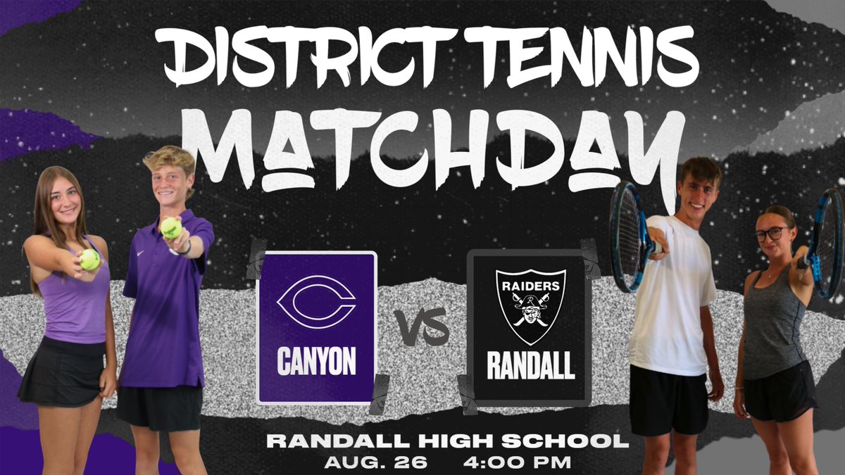 CanyonISDAthletics (@canyonathdept) on Twitter photo Big district matchup today for <a href="/CanyonHSTNS/">Eagle Tennis</a> and <a href="/RandallTennis/">Randall Tennis</a>. First serve goes up at 4:00 p.m. Big district matchup today for <a href="/CanyonHSTNS/">Eagle Tennis</a> and <a href="/RandallTennis/">Randall Tennis</a>. First serve goes up at 4:00 p.m.