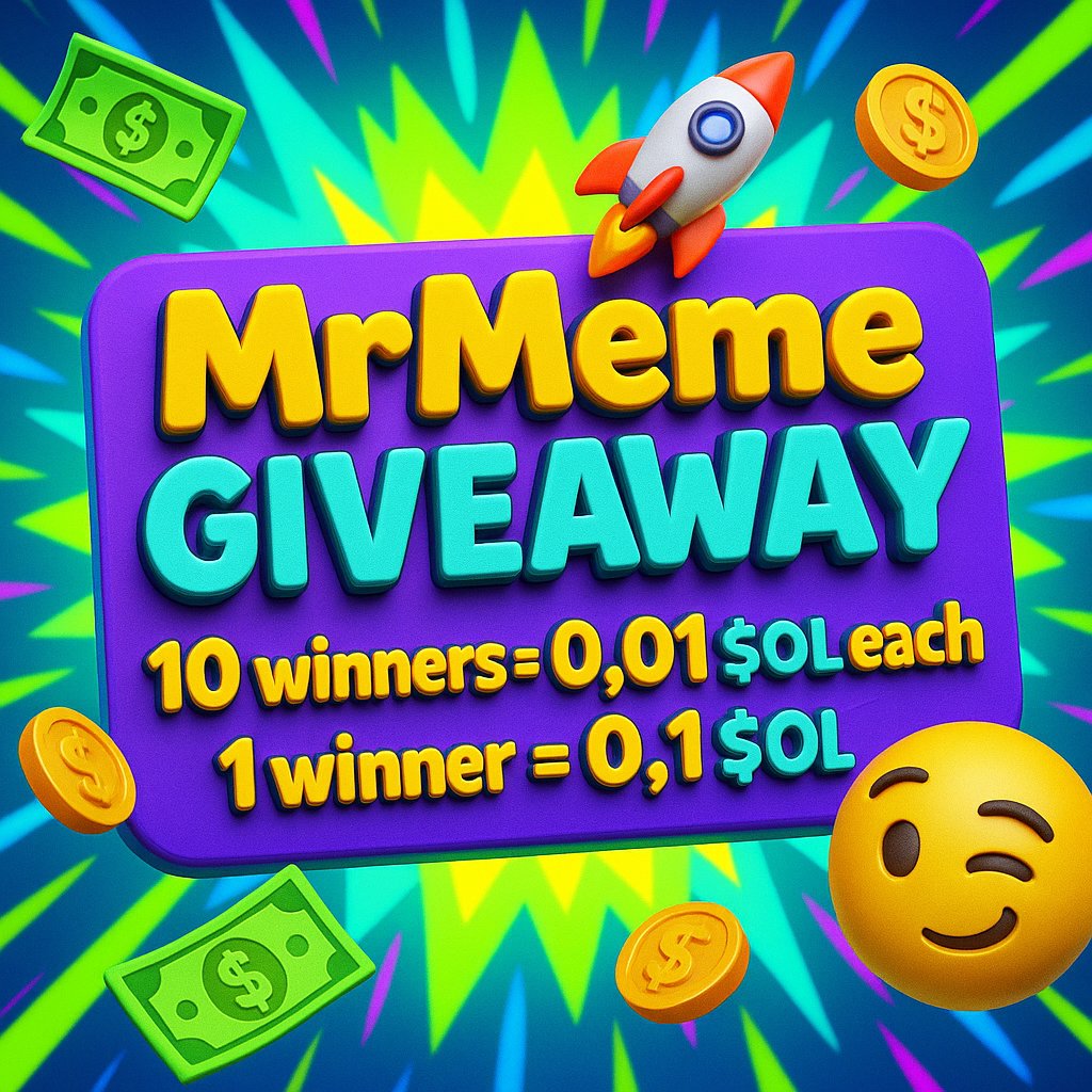 MrMeme (@mrmemeai) on Twitter photo π¨ MrMeme Giveaway π¨
π 10 winners get 0.01 $SOL each
π 1 lucky winner gets 0.1 $SOL
β¨ 10 winners get 100,000 MrMeme Points π
β
How to Enter:
1οΈβ£ Join the community π x.com/i/communities/β¦
2οΈβ£ Follow <a href="/MrMemeAI/">MrMeme</a>
3οΈβ£ π Turn on notifications for both the community & <a href="/MrMemeAI/">MrMeme</a> π¨ MrMeme Giveaway π¨
π 10 winners get 0.01 $SOL each
π 1 lucky winner gets 0.1 $SOL
β¨ 10 winners get 100,000 MrMeme Points π
β
How to Enter:
1οΈβ£ Join the community π x.com/i/communities/β¦
2οΈβ£ Follow <a href="/MrMemeAI/">MrMeme</a>
3οΈβ£ π Turn on notifications for both the community & <a href="/MrMemeAI/">MrMeme</a>
