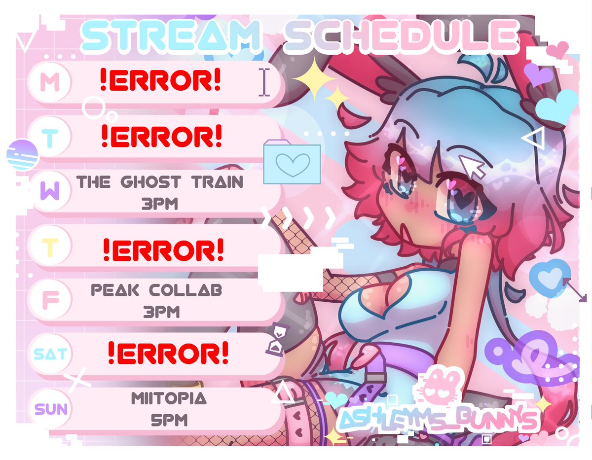 my stream schedule!!!!!