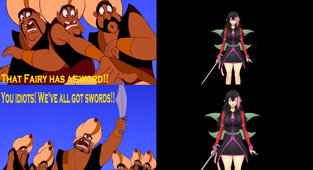 I have acquired a sword!! (totally not just a sewing needle)
....It doesn't really do much against bigger folk with swords though owo"