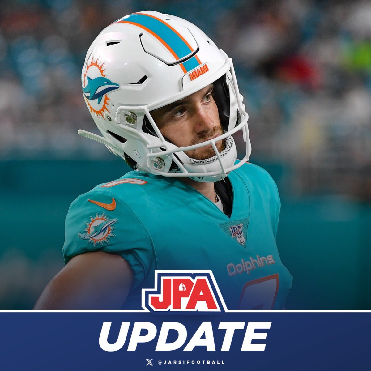 jasrifootball's tweet photo. 𝗥𝗘𝗣𝗢𝗥𝗧: #Dolphins starting kicker Jason Sanders is expected to miss 4-5 weeks due to a hip injury, per @AdamSchefter 

Miami will now need to find a new kicker to get through the first stretch of the season. https://t.co/991fXQ2twy