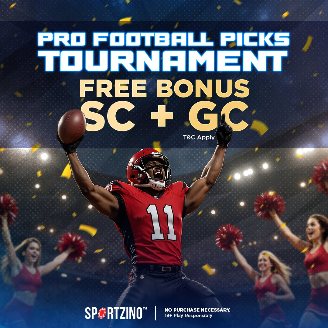 Sportzino_'s tweet photo. NFL Football is HERE!

🏈No-Sweat SGPs every Sunday & Monday Night
Same-Game Parlay didn't hit? No sweat, get a free pick back on us!

🏈25% Profit Boosts
Supercharge your NFL predictions

🏈Pigskin Picks Tournament
Rack up the most raffle tickets for a shot at free coins every week

🏈The Ultimate Welcome Offer
New players get exclusive access to Golden Boosted Odds all season

📲 Every snap. Every drive. Every pick. Only at Sportzino!

Sportsbook: https://t.co/pAar8TnM4I
Promo Page: https://t.co/1n42uA4HcA 
New Users Sign Up Here: https://t.co/KKJVmqmMkd