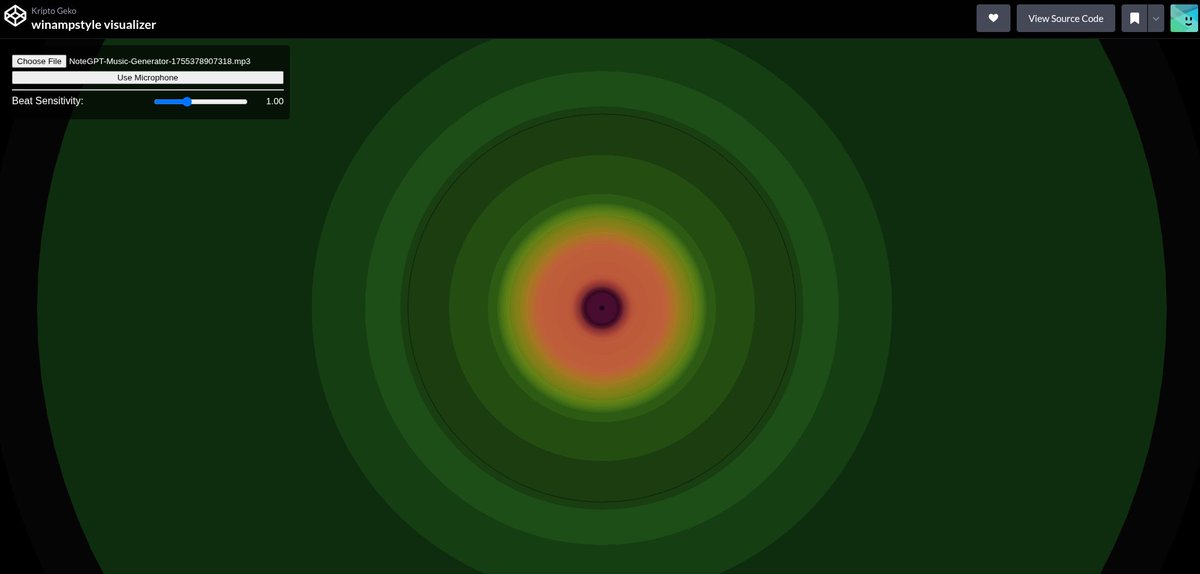 I created a winamp style visualizer for music using <a href="/Alibaba_Qwen/">Qwen</a> 
👇test it! 
codepen.io/Kripto-Geko/fu… via <a href="/CodePen/">CodePen.IO</a> 
just use an mp3 and enjoy! 
If you are sensitive to visual stimuli or are epileptic, you should pass.
