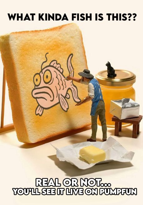 FAKEFISH_SOL's tweet photo. u got butter, u got bread…
but do u got $FAKEFISH? https://t.co/sdxU76Y7c3