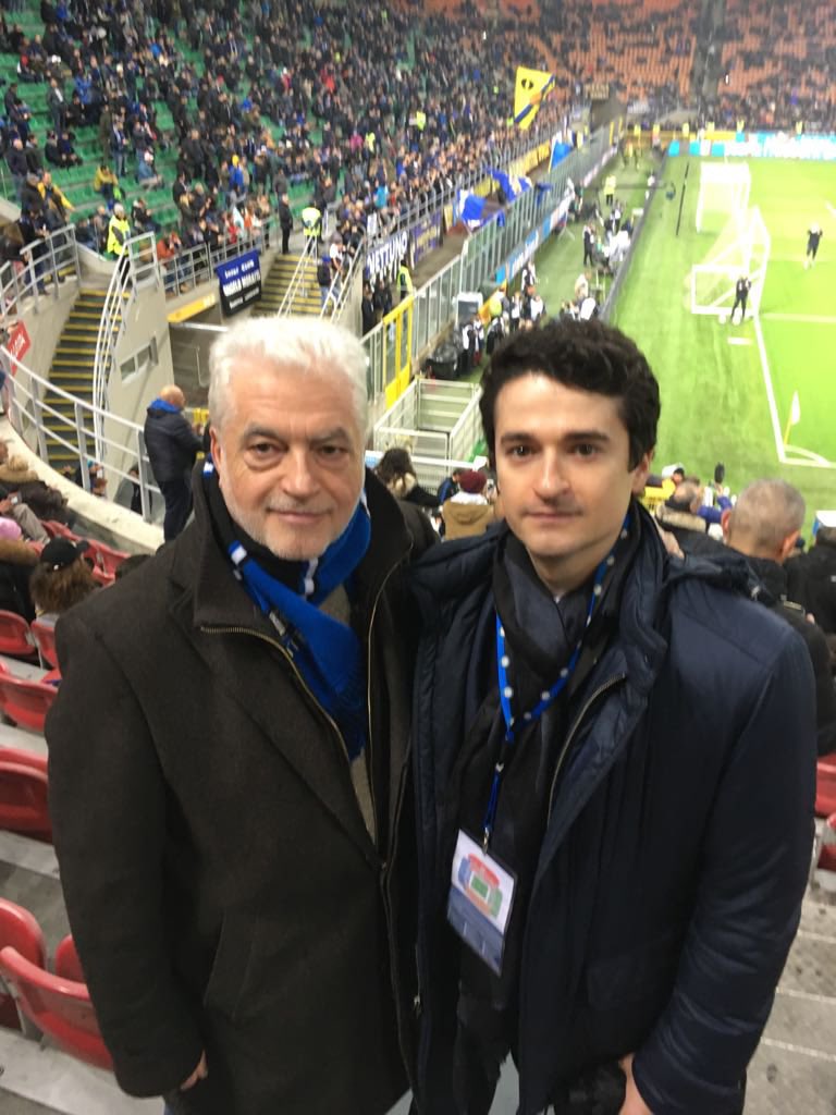 billykayscot's tweet photo. Watching @Inter v Torino on TV and trying to see our son @EuanKay18 and daughter in law @olga_woc in the crowd. We were there on several occasions when Euan worked for Inter, and what an iconic stadium the San Siro is. https://t.co/KgN8WsHZ1V