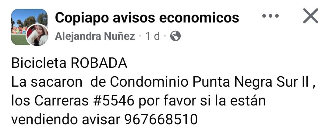 pikillo_green's tweet photo. Se Busca #bici Robada!!!
#Copiapo #Atacama #Movilidad #NoCompresCosasRobadas https://t.co/X1rrM4eScb