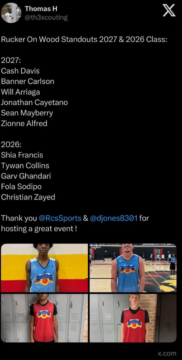 Had an amazing time at Rucker On Wood! Thank you to everyone who made this experience possible!
<a href="/brianknight55/">Coach Knight</a>
@TompkinsHoop
@Djones8301
<a href="/LearyStephone/">Coach Stephon Leary</a>
<a href="/chrishynes3_/">Chris Hynes</a>
<a href="/th3scouting/">Thomas H</a>
<a href="/RcsSports/">Jim Hicks</a>
<a href="/mcvey_todd/">Todd McVey</a> 
<a href="/UST_Medina/">Anthony Medina | Basketball Coach</a>
<a href="/USTceltsMBB/">UST Men's Basketball</a>