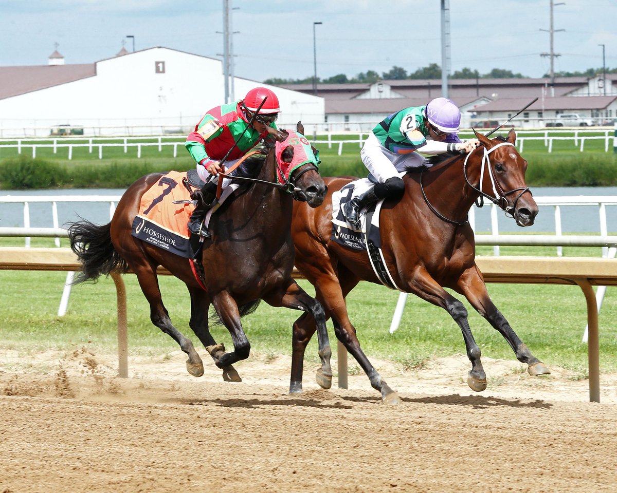 John G. Dooley (@johngdooley) on Twitter photo Close! HIGH SUMMER ($13.20), red cap, gets the winning bob by a nose over Electrifying Lady in F&M ALWC Sprint <a href="/HSIndyRacing/">Horseshoe Indianapolis Race Course</a> on Monday with Jose Gutierrez on another winner for Genaro Garcia (30), currently third in the trainers race, behind Randy Klopp (37) and John Haran (34). Close! HIGH SUMMER ($13.20), red cap, gets the winning bob by a nose over Electrifying Lady in F&M ALWC Sprint <a href="/HSIndyRacing/">Horseshoe Indianapolis Race Course</a> on Monday with Jose Gutierrez on another winner for Genaro Garcia (30), currently third in the trainers race, behind Randy Klopp (37) and John Haran (34).