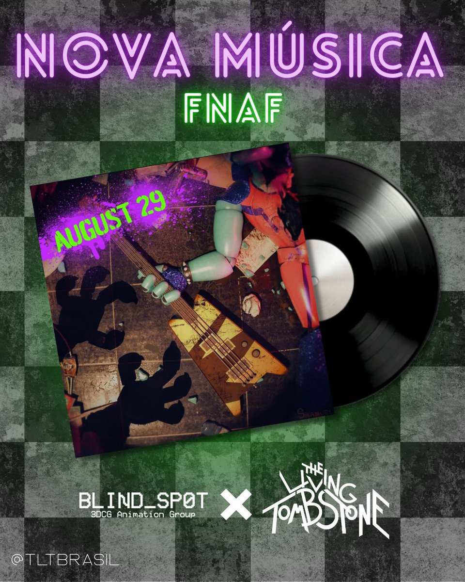 🚨 NOVIDADE!
The Living Tombstone anuncia a data de lançamento de sua nova música inspirada em #FNAF - Security Breach:
"August 29...🐊🐰"
O clipe contará com participação do BLIND_SPOT 3DCG Animation Group e parece que a faixa será focada em Monty e Glamrock Bonnie.
Ansiosos? 👀