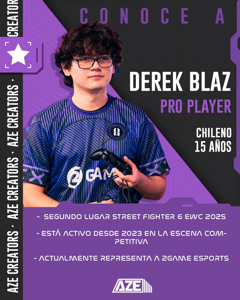 🔥🇨🇱 <a href="/DerekBlaz11/">2G Blaz</a>  hace historia en el gaming mundial
Con apenas 15 años, el chileno se convirtió en subcampeón de la Esports World Cup 2025, llevándose a casa 130 mil dólares y rompiendo récords como el jugador más joven en llegar a una final de Street Fighter 6. 🕹️✨

#EWC2025