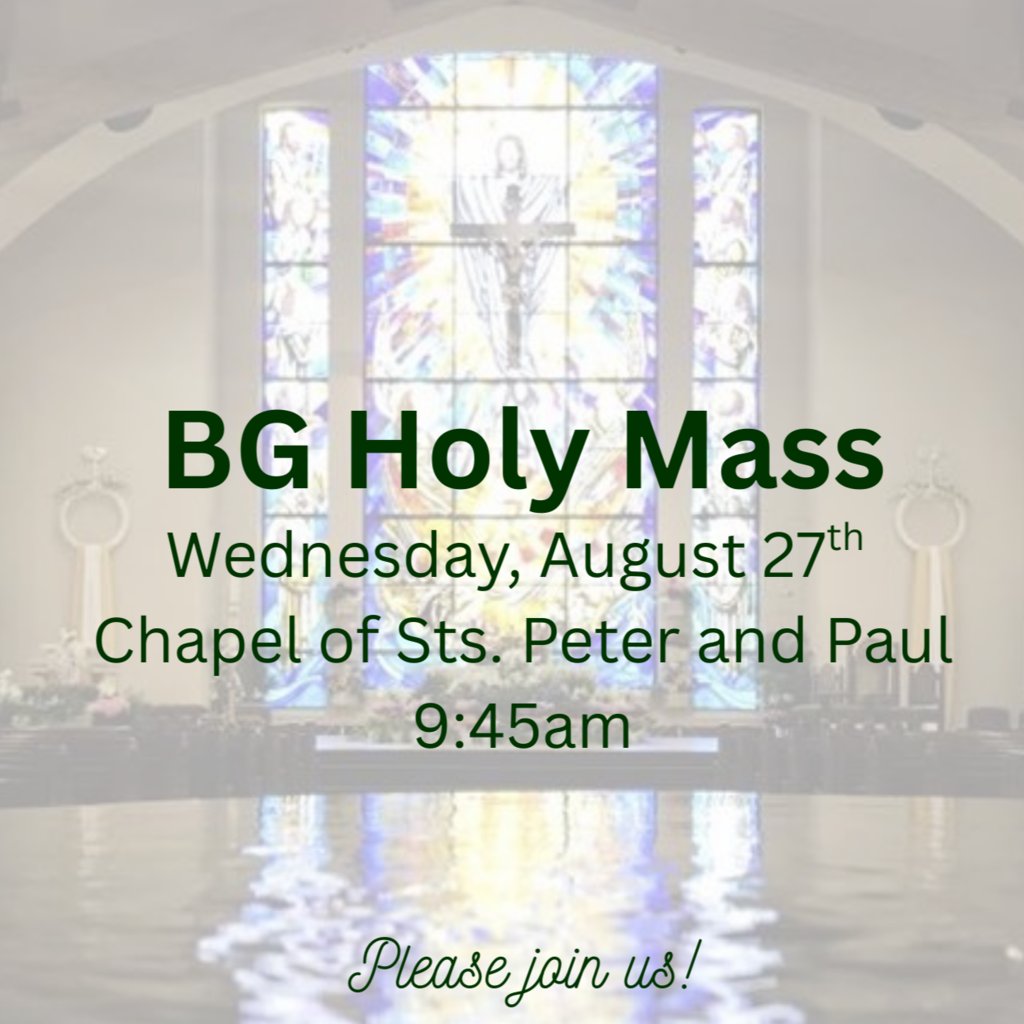 Please join us for Mass this Wednesday.