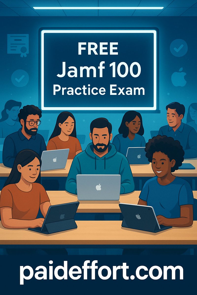 paideffort's tweet image. 🚀 Level Up Your Jamf 100 Prep – For FREE!
Boost your Apple IT certification journey today 🎓💻
👉 Access FREE Jamf 100 Practice Exams: paideffort.com/course/view.ph…
👉 Watch the full Jamf 100 Exam Playlist: youtube.com/playlist?list=…

#JAMF100  #AppleAdmin #MacAdmin #AppleCertification