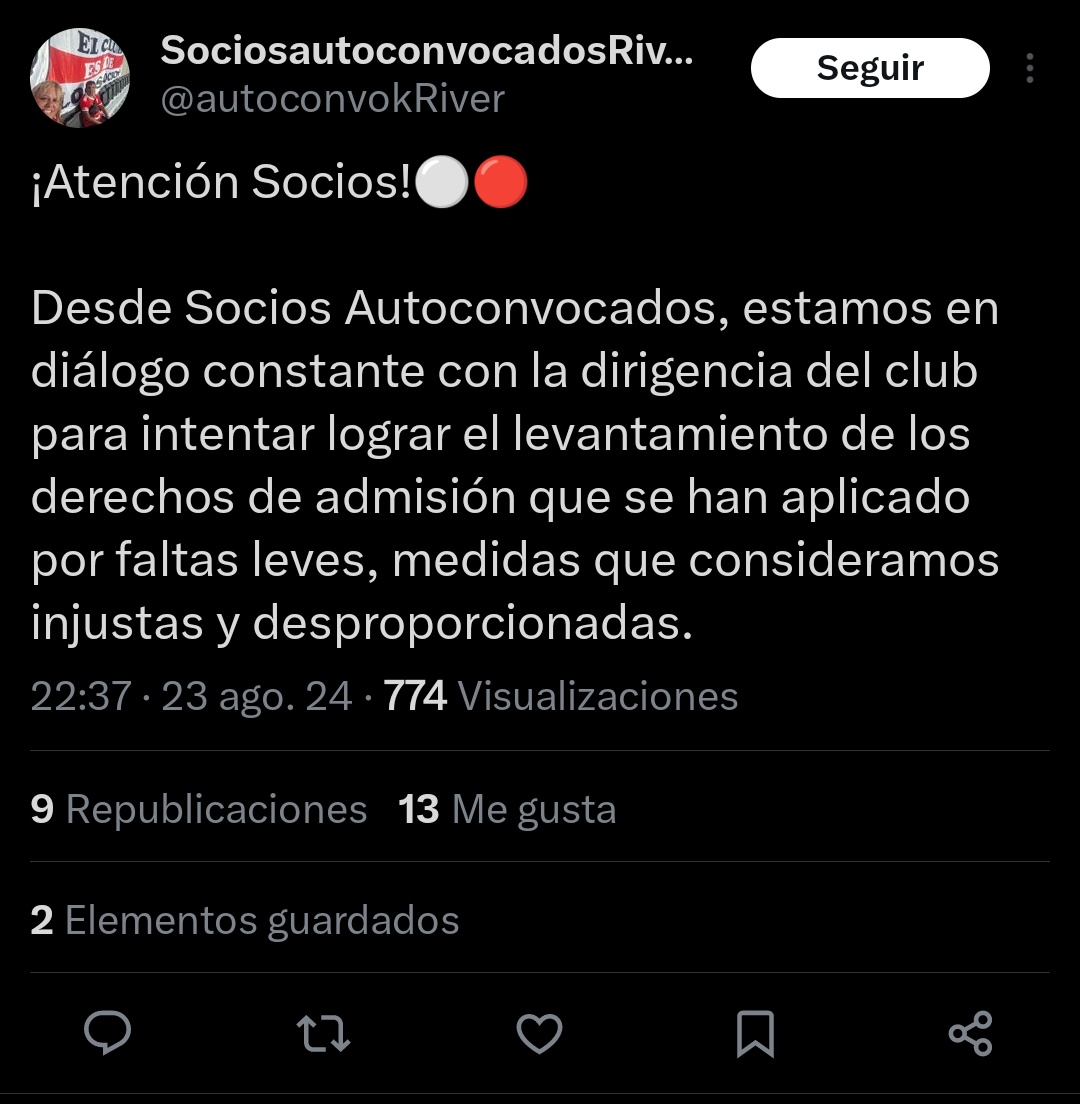 Tomiscopa's tweet image. Ya pasó más de un año de este tweet.
En este lapso el Gobierno de la Ciudad aplicó más de 20.000 Derecho de Admisión a hinchas de River, duplicando la cantidad total de todos los otros clubes.
Requisaron los micros que paran en Pampa y Alcorta y les secuestraron instrumentos