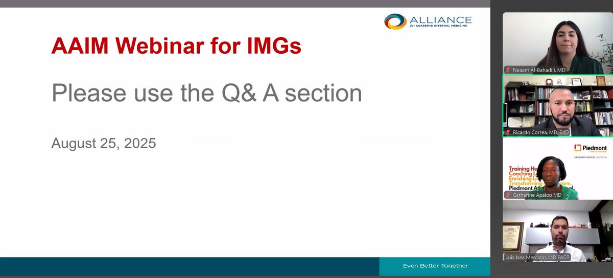 Thank you for organising this timely webinar <a href="/AAIMOnline/">AAIM</a>. Really a helpful session regarding tiered program signals, residency application, and recruitment procedures guided by expert panelists.