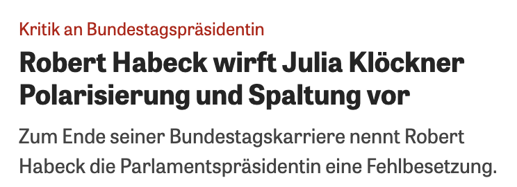 Richtig gescheitert bist du erst, wenn du die Bilanz des eigenen Schaffens einer anderen Person vorwirfst.