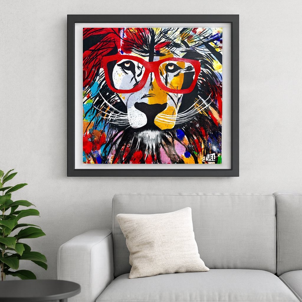 Un rugido de color y actitud 🦁🎨.
Este león con lentes rojos no pasa desapercibido: fuerza, estilo y un toque irreverente en cada trazo. Perfecto para recordarnos que el arte también puede ser audaz.
#ArteYuel #LeónConActitud