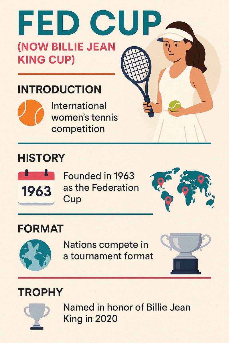 From the Fed Cup to the Billie Jean King Cup, women’s tennis has celebrated history, legacy, and global competition since 1963, Honoring equality and excellence in the game.

#billiejeankingcup #fedcup #womentennis #tennishistory #sportslegacy #globalcompetition #alchetron