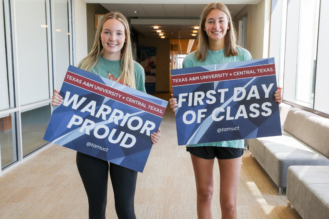 New semester, same Warrior pride. 💙⚔

We’re excited to see our students on campus and online kicking off Fall 2025! 😁

Tell us what you’re most excited about this semester! ⬇️

#TAMUCT #FirstDayofSchool #WarriorProud #CentralTexas #Killeen
