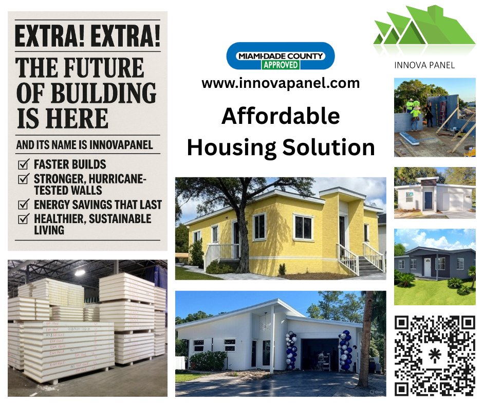 InnovaPanel's tweet image. 🏠💡 Affordable housing made simple
With #InnovaPanel builders can cut costs save time &amp;amp; deliver durable energy-efficient homes that last
👉 #Build Smart. Build Resilient. Build Affordable.

#AffordableHousing #HousingSolution #NewHomes #BuildSmartBuildResilient #FutureBuilding