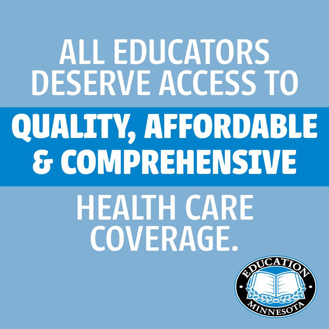 EducationMN's tweet image. Soaring health insurance costs are bankrupting educators and districts alike. 

Creating a statewide health insurance pool for school employees will bring costs down and stabilize the market. Learn more: edmn.me/3E9ENjX #mnleg #edmnvotes