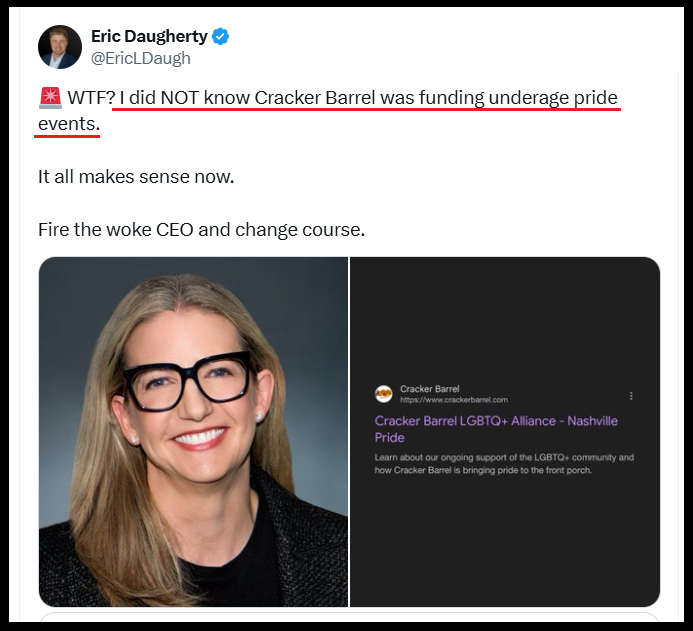 <a href="/bennyjohnson/">Benny Johnson</a> Fire the CEO or go bankrupt. <a href="/CrackerBarrel/">Cracker Barrel</a>