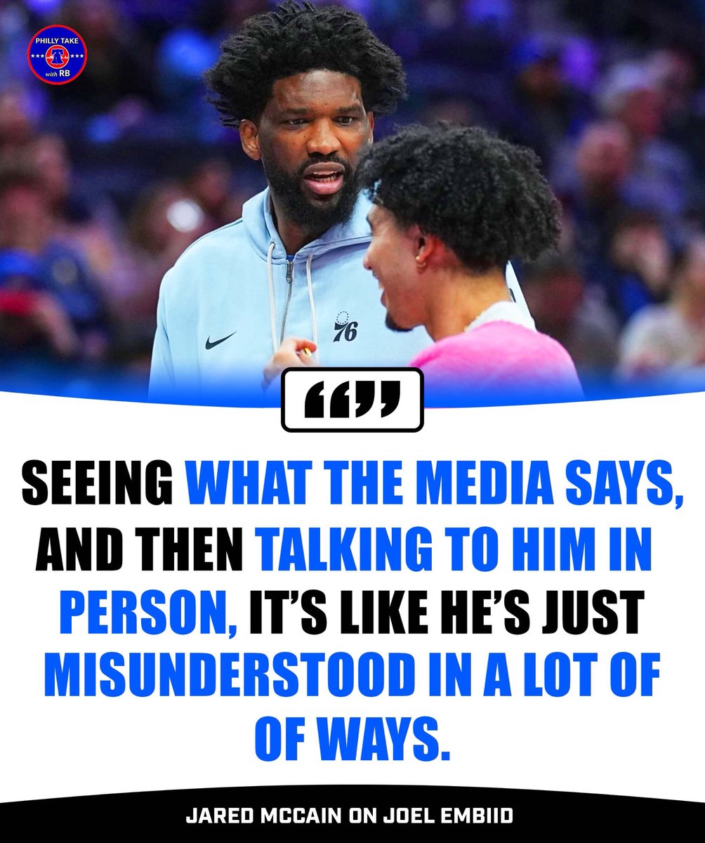 Philly Take with RB (@phillytakewrb) on Twitter photo Jared McCain opened up about his relationship with Joel Embiid in a recent interview with <a href="/DecIanH/">Declan Harris</a> 🤝🔥
#76ers #Sixers #JaredMcCain #JoelEmbiid 🔵🔴 Jared McCain opened up about his relationship with Joel Embiid in a recent interview with <a href="/DecIanH/">Declan Harris</a> 🤝🔥
#76ers #Sixers #JaredMcCain #JoelEmbiid 🔵🔴