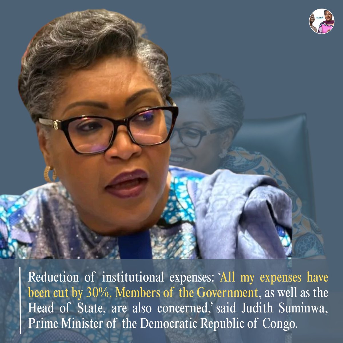Jst_Unit's tweet photo. 🇨🇩 #TICAD9 Update:
Prime Minister Judith Suminwa Tuluka has confirmed a 30% reduction in institutional expenses, including her own, those of all government members, and the President—demonstrating real cost cuts from the public treasury.
This measure, not merely symbolic, aims to free resources for urgent needs like defense and development.
https://t.co/7y0UZymoXN