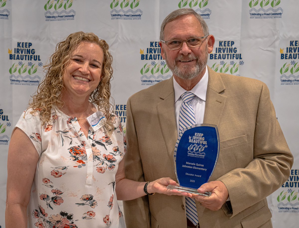 Irving ISD (@irvingisd) on Twitter photo Join us in congratulating <a href="/ASJohnston1/">A.S. Johnston Elementary School</a> PE teacher Marcela Quiroz for receiving the Educator Award from <a href="/KIB_Irving/">KeepIrvingBeautiful</a>! 👏
Through her leadership, students take pride in their campus by participating in weekly clean-up activities, turning “Do we have to?” into “Can we go pick up Join us in congratulating <a href="/ASJohnston1/">A.S. Johnston Elementary School</a> PE teacher Marcela Quiroz for receiving the Educator Award from <a href="/KIB_Irving/">KeepIrvingBeautiful</a>! 👏
Through her leadership, students take pride in their campus by participating in weekly clean-up activities, turning “Do we have to?” into “Can we go pick up