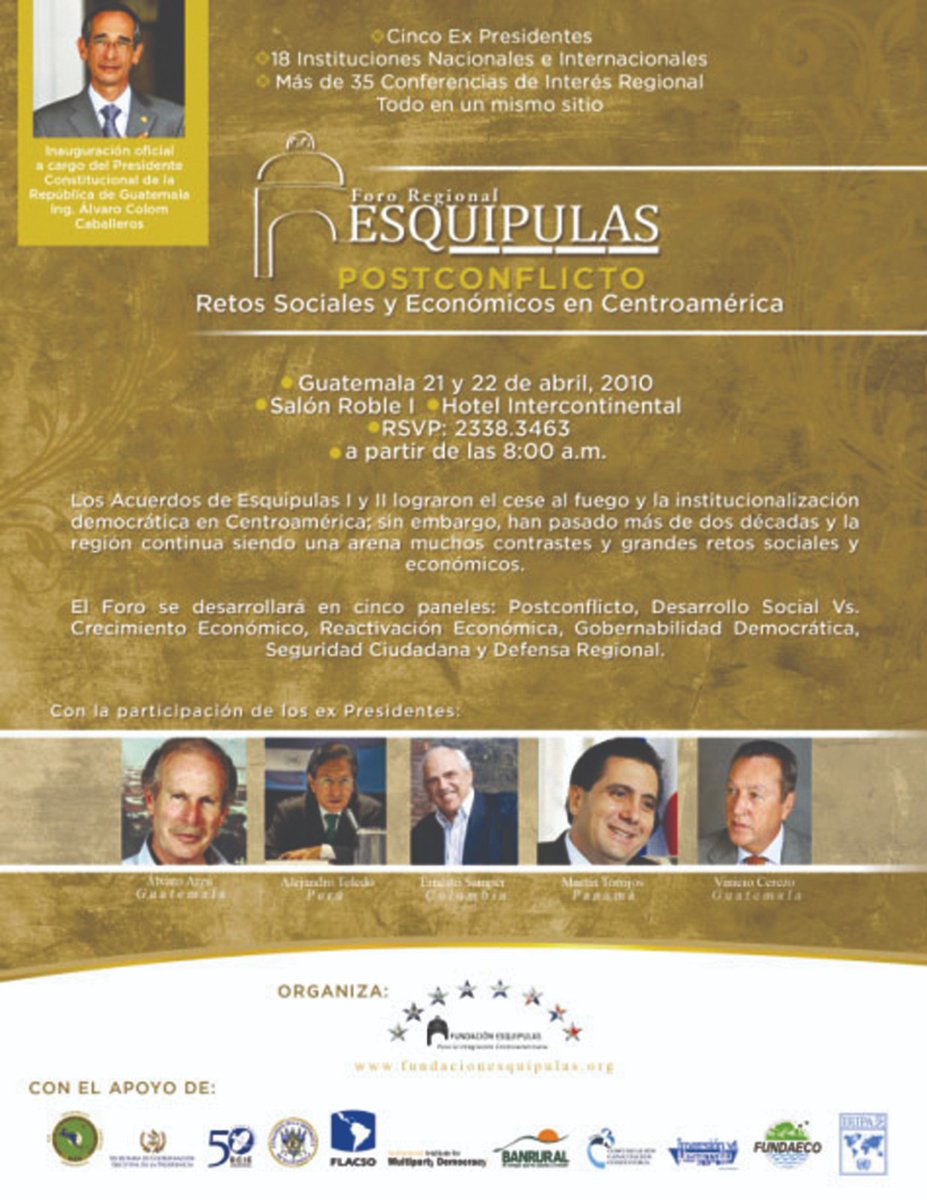 📖 #MemoriaFRE | En 2010, el Foro Regional Esquipulas abrió un espacio plural de diálogo democrático e integración centroamericana.