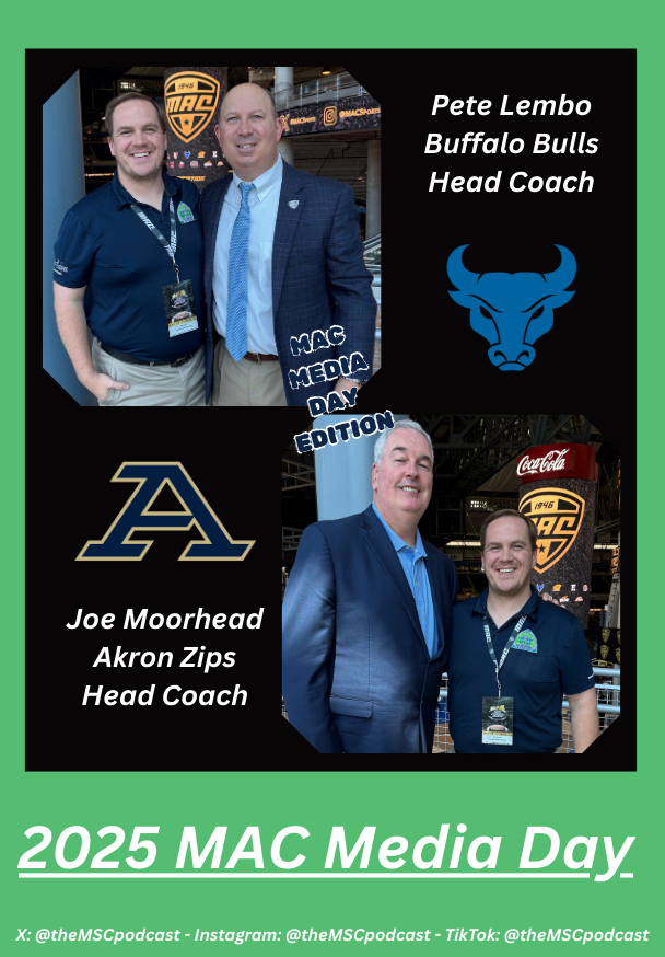 The MAC Sports Connection (@themscpodcast) on Twitter photo More #MACtion, anyone?
Alex drops his interviews with <a href="/Pete_Lembo/">Pete Lembo</a> of <a href="/UBFootball/">UB Football</a> and <a href="/BallCoachJoeMo/">Coach Joe Moorhead</a> of <a href="/ZipsFB/">Akron Football</a>!
Some great conversations with both coaches, check it out below!
#UBHornsUP #CircleTheWagons #GoZips #GoBulls #MACtion
Amazon: tinyurl.com/MSCAmazon
Spotify: More #MACtion, anyone?
Alex drops his interviews with <a href="/Pete_Lembo/">Pete Lembo</a> of <a href="/UBFootball/">UB Football</a> and <a href="/BallCoachJoeMo/">Coach Joe Moorhead</a> of <a href="/ZipsFB/">Akron Football</a>!
Some great conversations with both coaches, check it out below!
#UBHornsUP #CircleTheWagons #GoZips #GoBulls #MACtion
Amazon: tinyurl.com/MSCAmazon
Spotify: