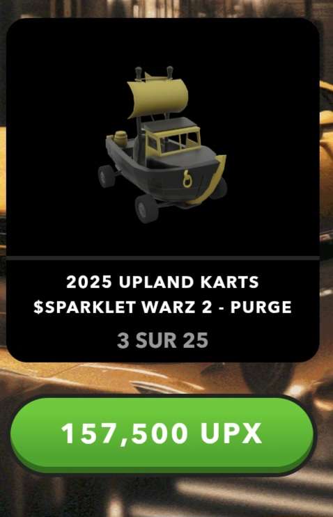 Vivre_Mindset's tweet photo. Hi #uplanders, today I'm making this post for all the #SparkletWarz #collectors, I'm putting this 3/25 mint Kart up for sale for an attractive price of 157k UPX. https://t.co/DV1qQ7wx7O