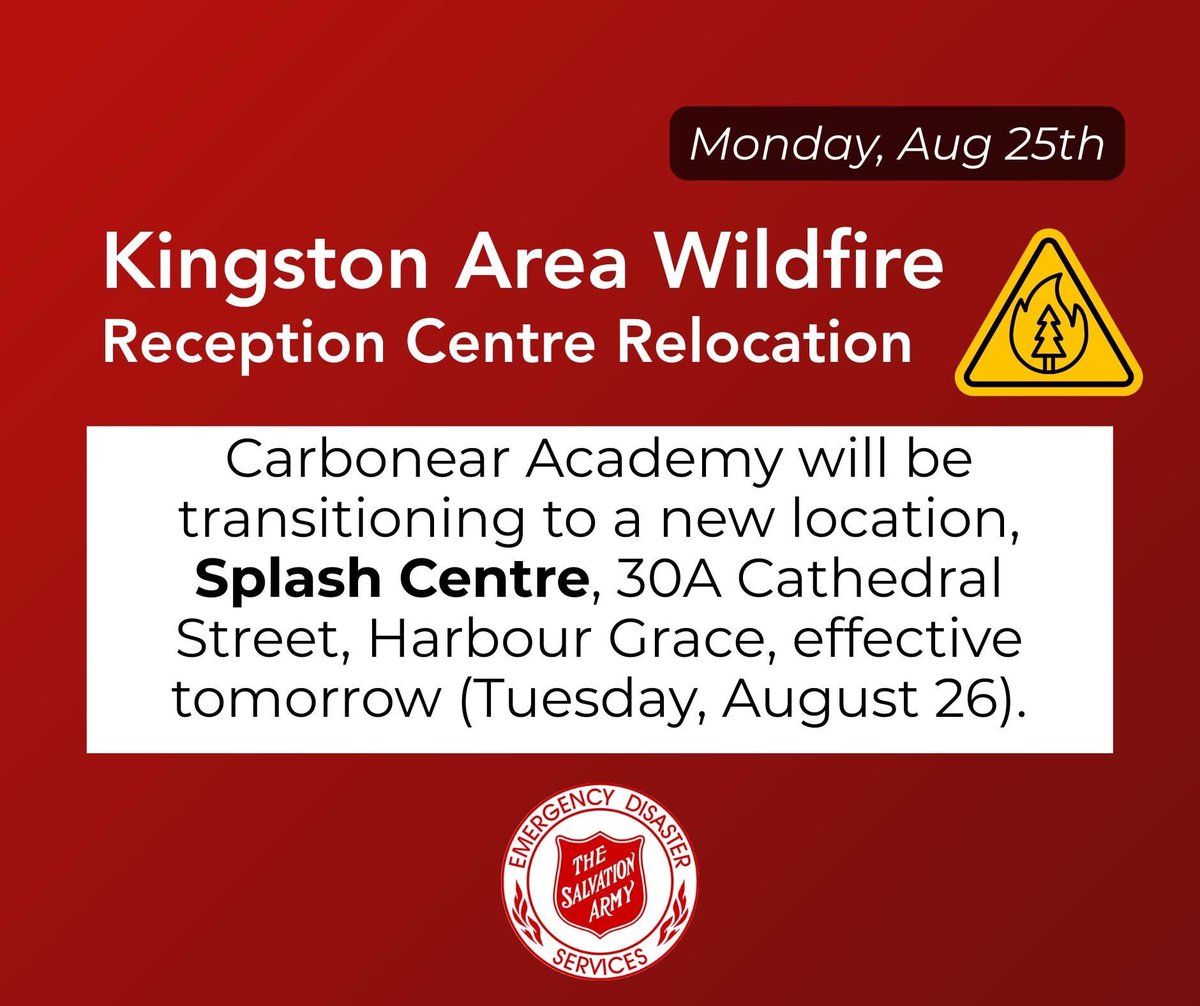 EDSAtlantic's tweet photo. The new reception centre will be supported by us, Canadian Red Cross, government officials, and volunteers, and will continue offering: 
✅ Food &amp; refreshments
✅ Emergency accommodations
✅ Mental health supports (emotional and spiritual care)
✅ Other essential assistance https://t.co/18MaY5DUru