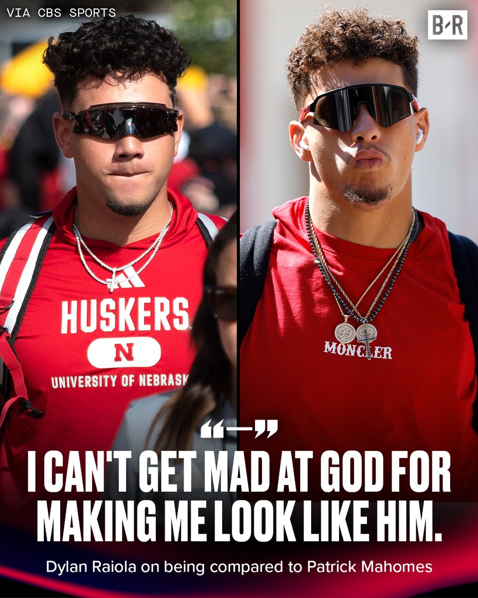 Bleacher Report (@bleacherreport) on Twitter photo Dylan Raiola says he can't help the Mahomes comparisons 😭🤷♂️
(Via <a href="/CBSSportsCFB/">CBS Sports College Football 🏈</a>) Dylan Raiola says he can't help the Mahomes comparisons 😭🤷♂️
(Via <a href="/CBSSportsCFB/">CBS Sports College Football 🏈</a>)