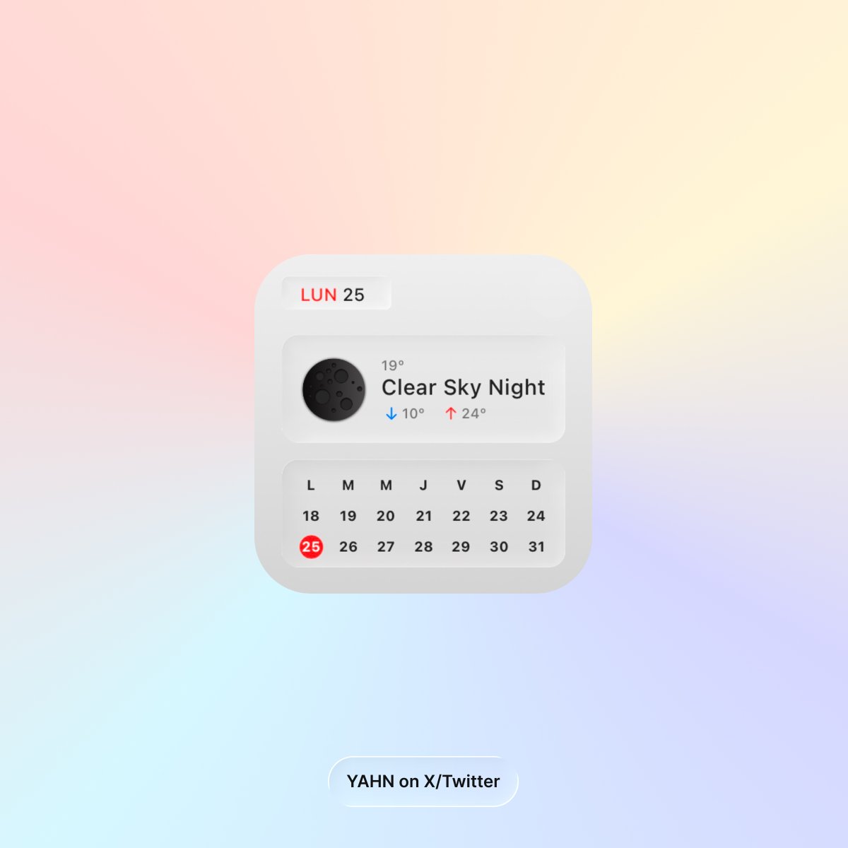 Hey! ✌️

A simple widget could come with the Liquid Glass pack

Do you want it? 🤔