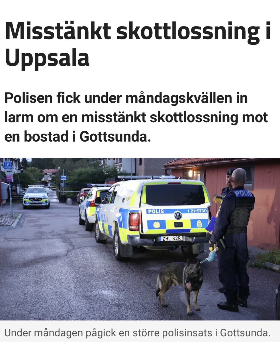 Känns som jag upprepar mig…skjutning i Uppsala igen. Gottsunda denna gång.