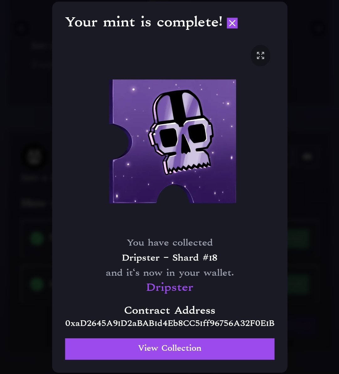A R (@smolder_ar) on Twitter photo The wait is over fam <a href="/DripsterNFT/">DRIPSTER</a> shard is now LIVE for mint on <a href="/cultverse_ai/">Cultverse (formerly Cult Markets)⨀</a>
This ain't your regular drop it's pure drip culture on-chain.. turning digital flex into a whole movement. The art? Clean. The vibe? Loud. The energy? Monad level crazy.
Lock in your shard and level The wait is over fam <a href="/DripsterNFT/">DRIPSTER</a> shard is now LIVE for mint on <a href="/cultverse_ai/">Cultverse (formerly Cult Markets)⨀</a>
This ain't your regular drop it's pure drip culture on-chain.. turning digital flex into a whole movement. The art? Clean. The vibe? Loud. The energy? Monad level crazy.
Lock in your shard and level