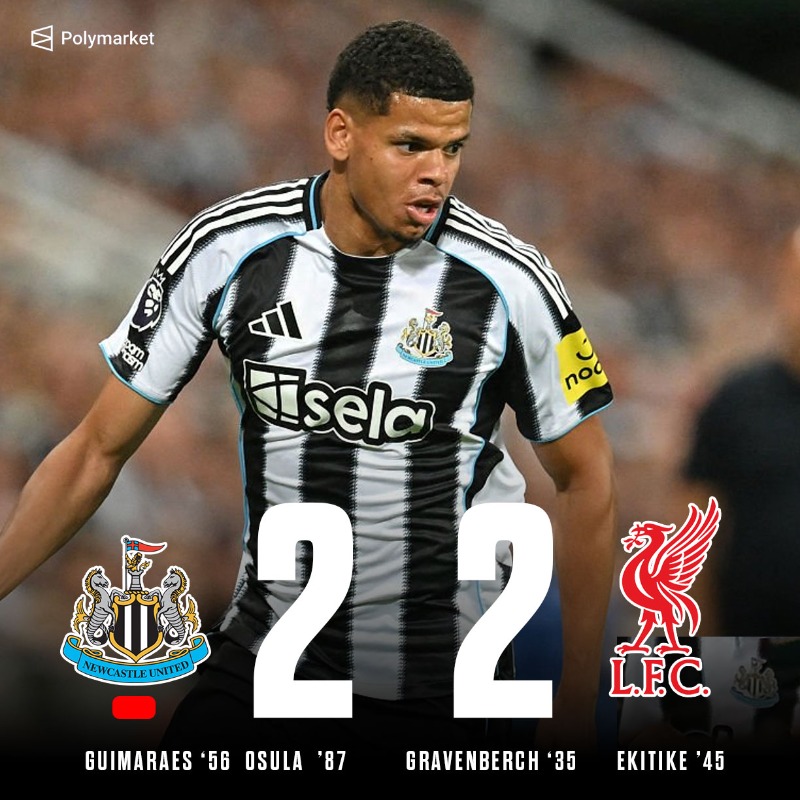 🎰POLYMARKET: "Osula pareggia per il Newcastle con un gol incredibile!"