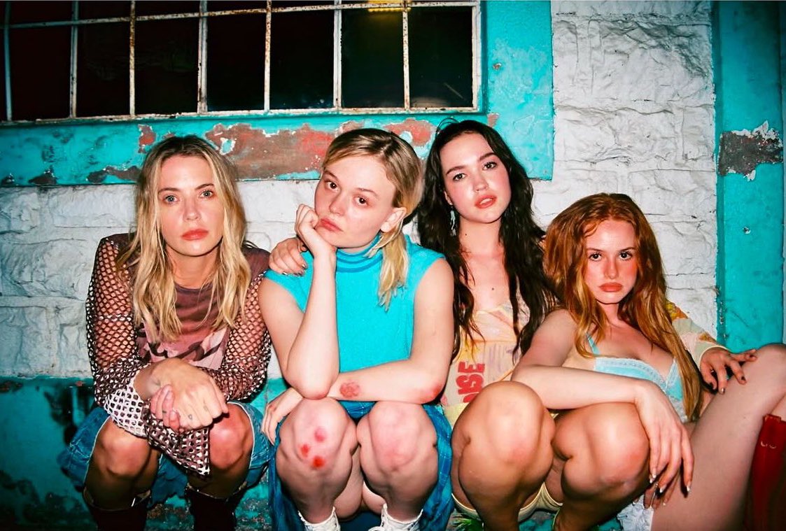 FilmUpdates's tweet image. First look at Ashley Benson, Emily Alyn Lind, Sadie Stanley and Madelaine Petsch in Tyler-Marie Evans’ ‘PRETTY BABIES.’