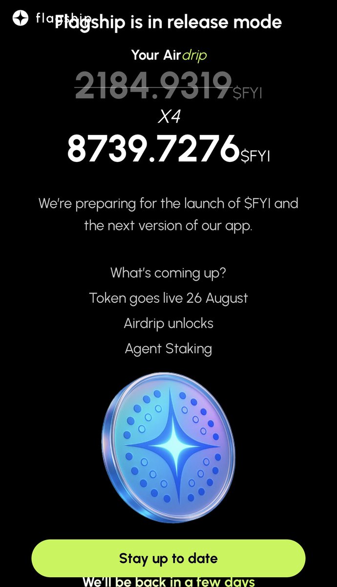 Hrithik kislay .ink (Ø,G) (@hrithikkislay) on Twitter photo Just checked my allocation ✅
What should i expect? From <a href="/FlagshipFYI/">Flagship.FYI 🟦</a>
USDT 🤑 OR DUST 🗑️ Just checked my allocation ✅
What should i expect? From <a href="/FlagshipFYI/">Flagship.FYI 🟦</a>
USDT 🤑 OR DUST 🗑️