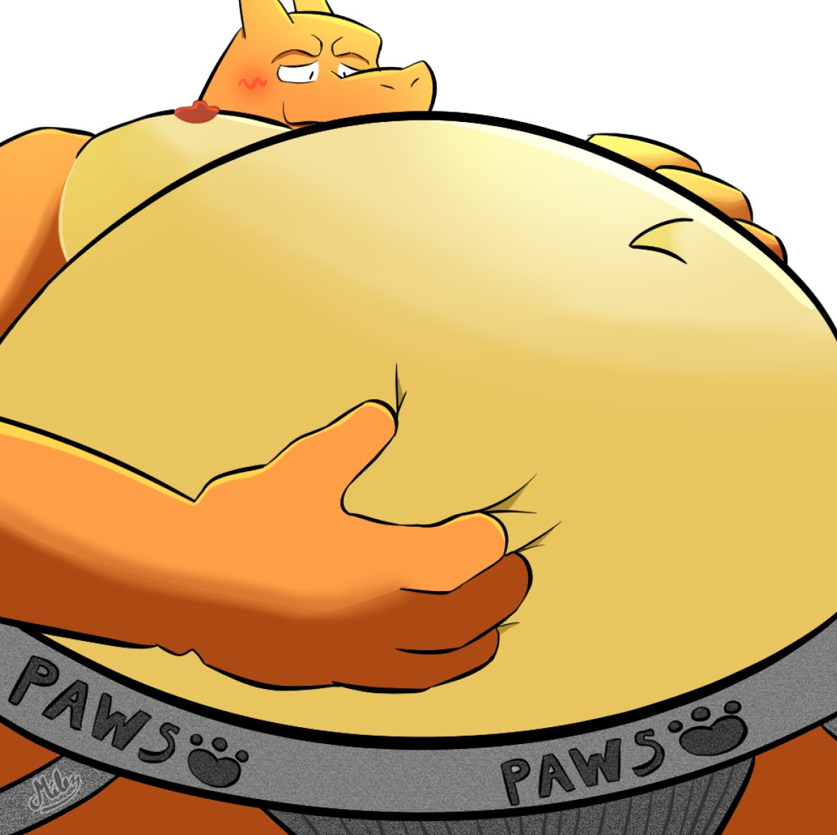 Charizard apreciando su panzota 🐊🫄