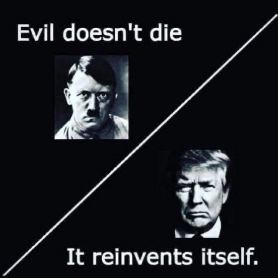 KimberSwells's tweet image. For Hitler it was Jews.  For Trump it’s immigrants.  Hitler had the  Gestapo.  Trump has ICE.  Trump wants to be Hitler.  How long will it take for Americans to stand up and stop Trump?

 #trumphitler #TrumpisaNationalDisgrace
