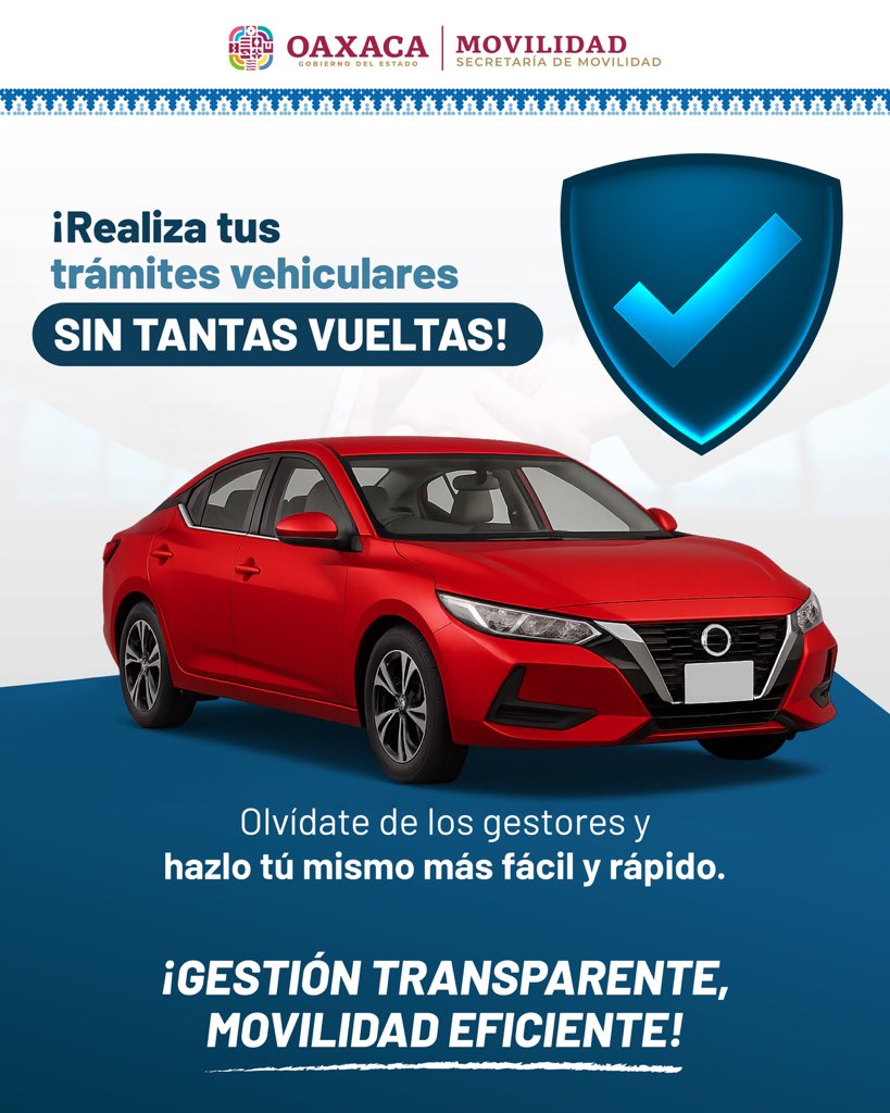 HAZ TUS TRÁMITES VEHICULARES DE FORMA SEGURA Y DIRECTA EN LA SEMOVI

Con la campaña Gestión Transparente, #MovilidadEficiente, invitamos a la ciudadanía para que realice sus trámites sin intermediarios, directamente en las oficinas oficiales de la <a href="/SEMOVI_GobOax/">Secretaría de Movilidad</a>. Evita riesgos,